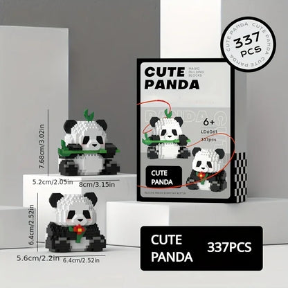 Bloques de construcción de pandas adorables, DIY, regalo de Navidad
