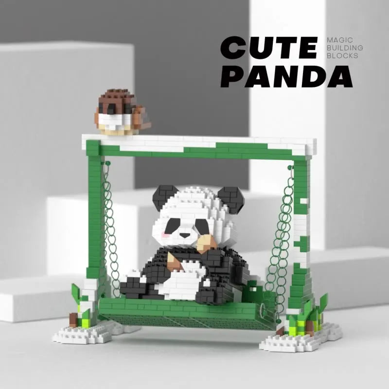 Bloques de construcción de pandas adorables, DIY, regalo de Navidad