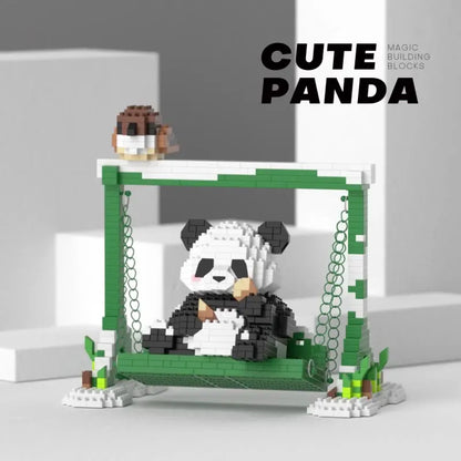 Bloques de construcción de pandas adorables, DIY, regalo de Navidad