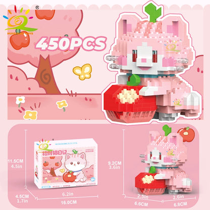 HUIQIBAO Cute Fortune Cat Micro Model Bloque de Construcción Educativo DIY para Niños y Decoración