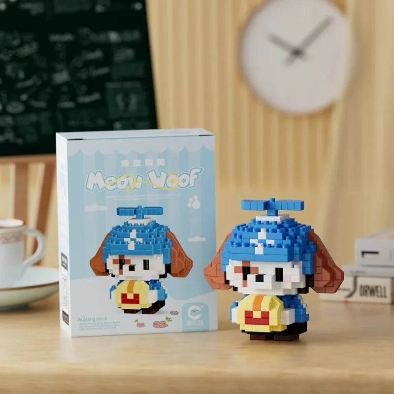 Fun Meowland Cartoon Cute Animal Dolls Puppies and Cats, Bloque de Construcción DIY