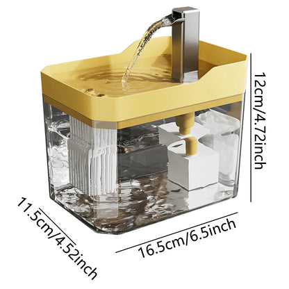 Fuente de agua para gatos, filtro automático, bebedero transparente para gatos, USB, antiseco, filtrado recircular, dispensador de agua con bomba