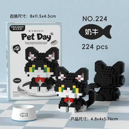 HUIQIBAO MINI Lindo juego de bloques de construcción en miniatura para perros y gato