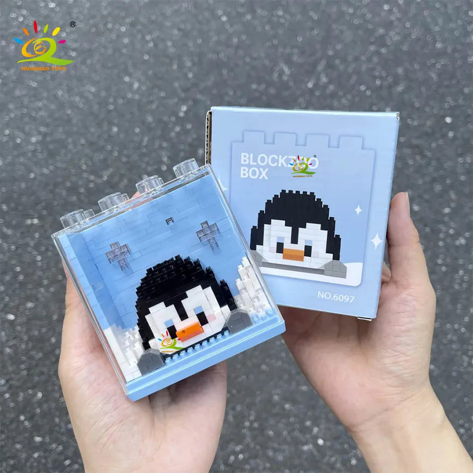 HUIQIBAO Cute animal Micro Model, Bloques de construcción DIY educativos