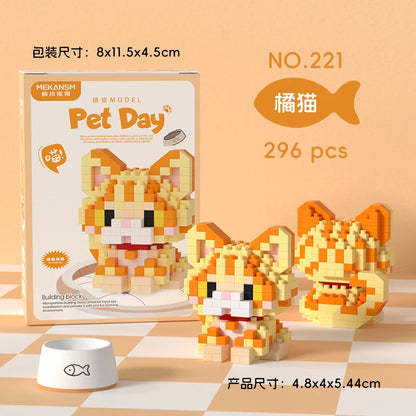 HUIQIBAO MINI Lindo juego de bloques de construcción en miniatura para perros y gato