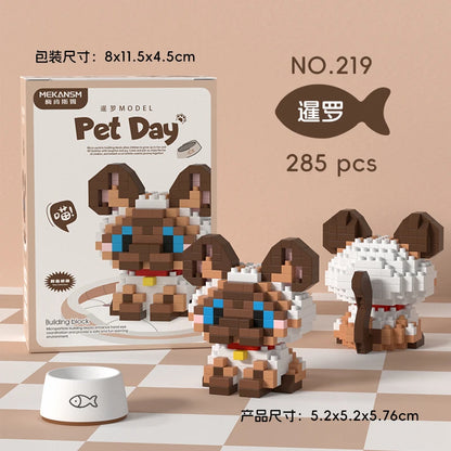 HUIQIBAO MINI Lindo juego de bloques de construcción en miniatura para perros y gato