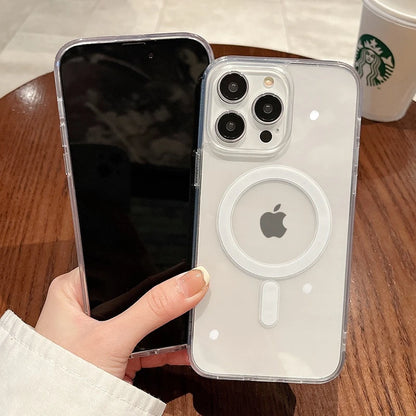Para iPhone 15 Pro Max funda de teléfono con marco transparente magnético Magsafe de lujo para iPhone 11 12 13 14Plus 16E 17Air funda protectora