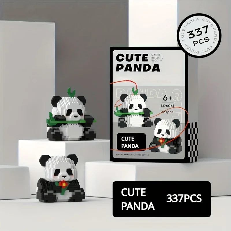 Bloques de construcción de pandas adorables, DIY, regalo de Navidad