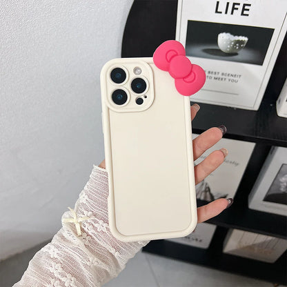 Bonita funda de teléfono suave de silicona con lazo 3D para Xiaomi Redmi 14C 13C 12C Redmi Note 13 12 Pro Plus 5G 12S 12 11S 11 10S 10 Soft Cove