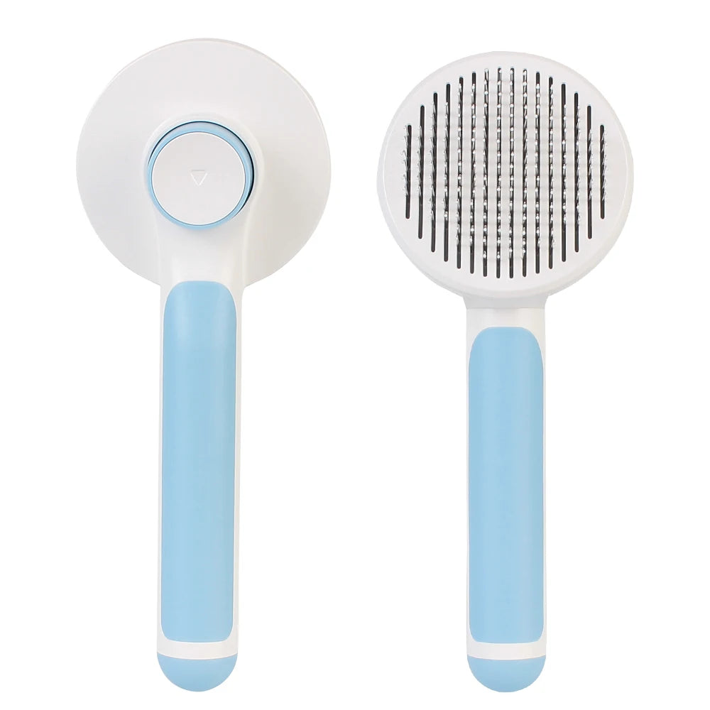 Limpiador de pelo para gatos, accesorios para mascotas, productos de limpieza y belleza, cepillo autolimpiante, peine para mascotas de plástico
