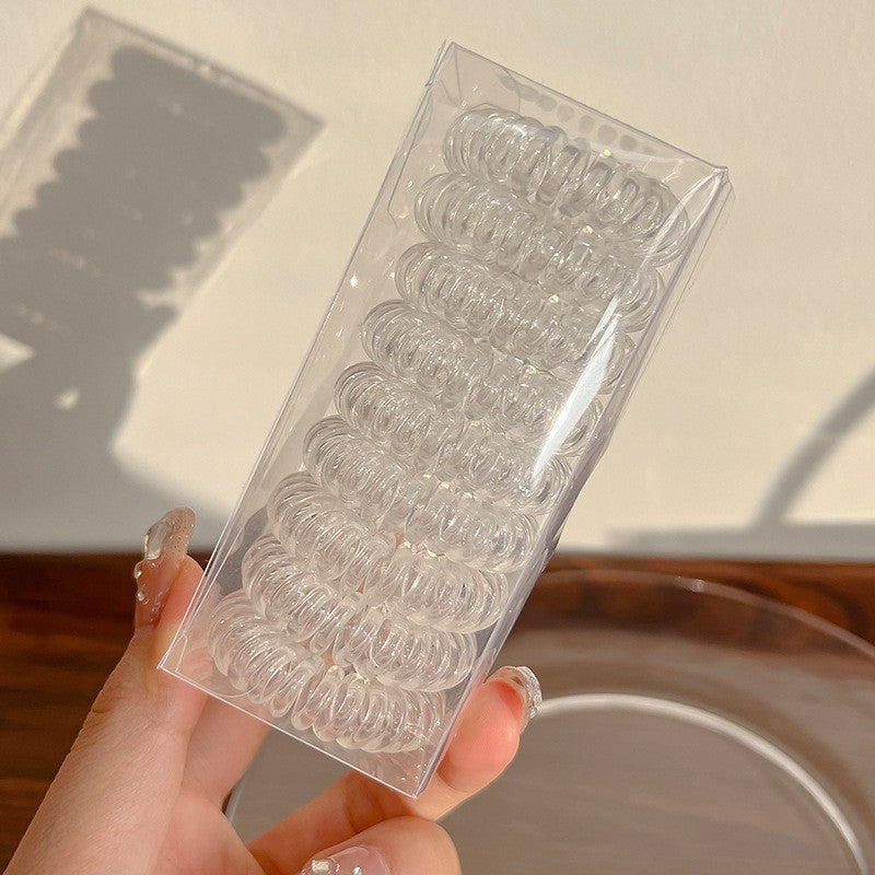 9 gomas para el pelo en espiral, antiarrugas, con cordón para mujer