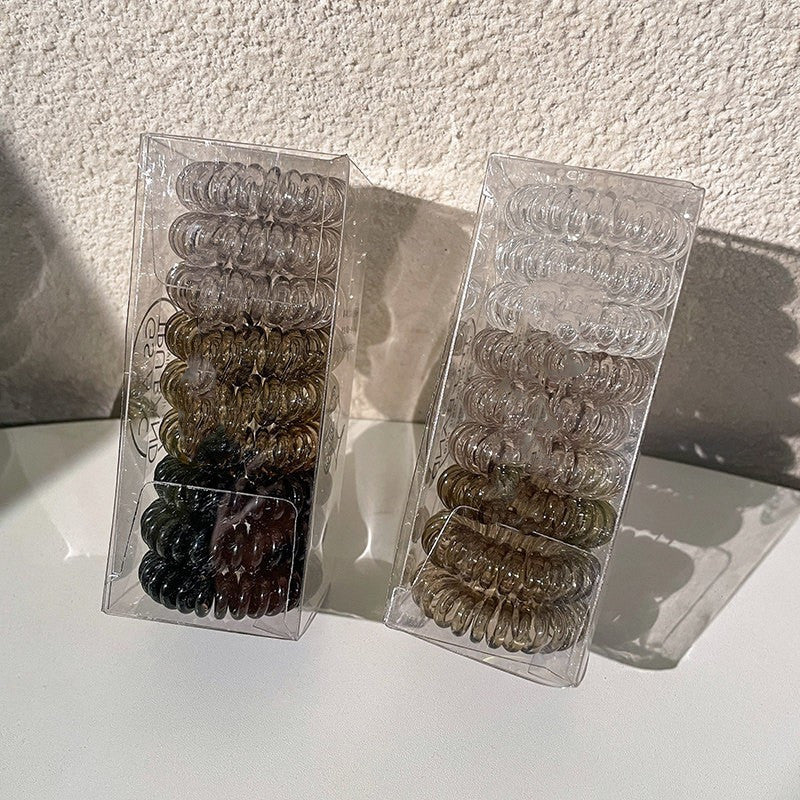 9 gomas para el pelo en espiral, antiarrugas, con cordón para mujer