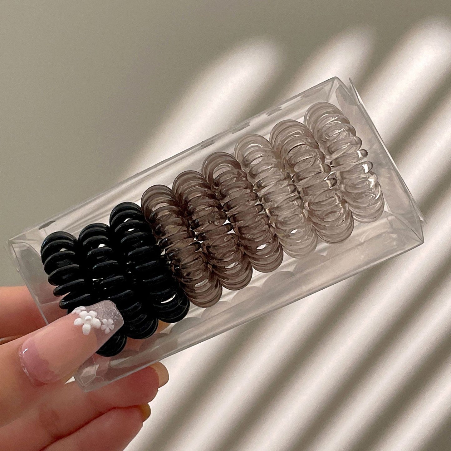 9 gomas para el pelo en espiral, antiarrugas, con cordón para mujer